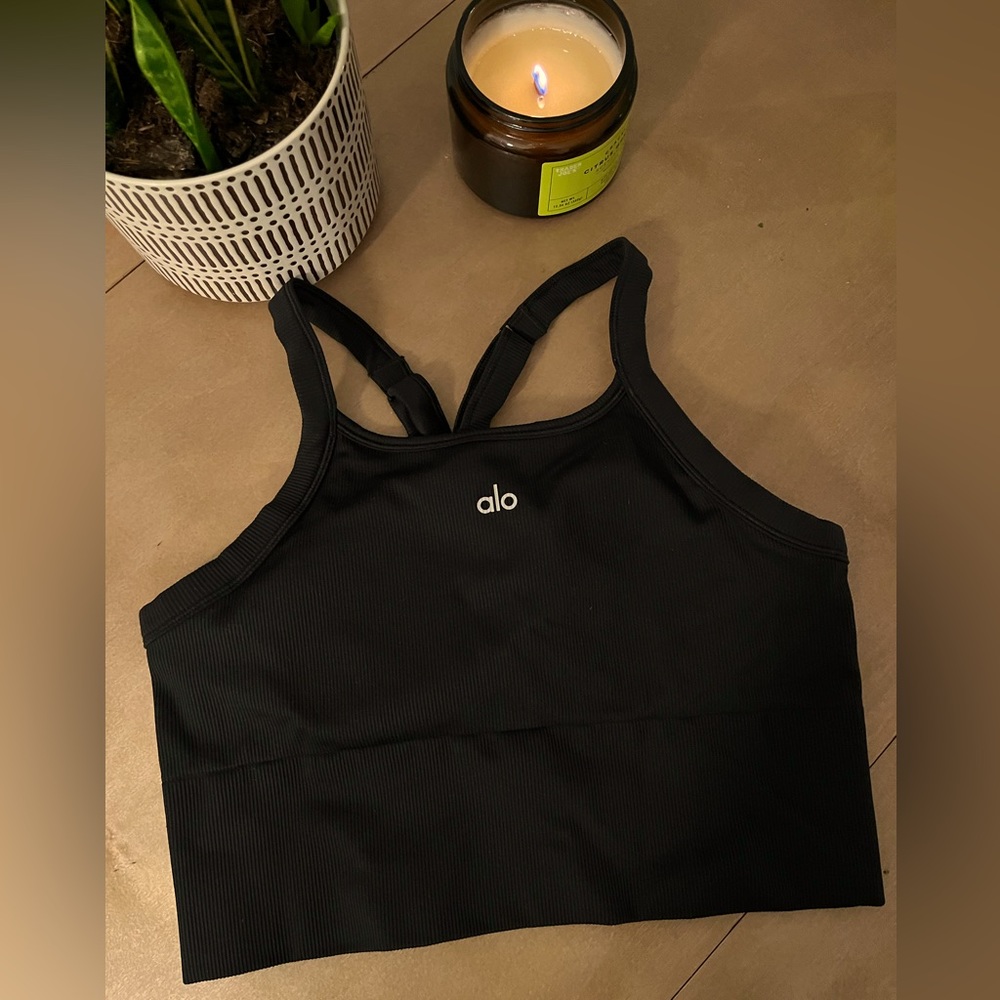 Alo Yoga Seamless Ribbed Favorite Bra Tank Size Large